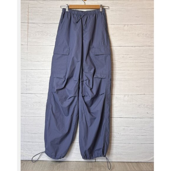 Wild Fable Pants Womens Size XXS Periwinkle Cargo Parachute Elastic Waist Cotton - Picture 3 of 16